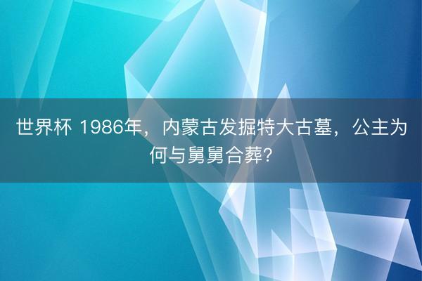 世界杯 1986年，内蒙古发掘特大古墓，公主为何与舅舅合葬？