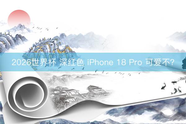 2026世界杯 深红色 iPhone 18 Pro 可爱不？