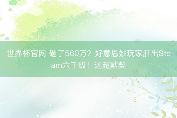 世界杯官网 砸了560万？好意思妙玩家肝出Steam六千级！远超默契
