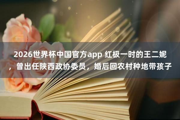 2026世界杯中国官方app 红极一时的王二妮，曾出任陕西政协委员，婚后回农村种地带孩子