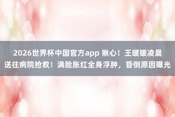 2026世界杯中国官方app 揪心！王暖暖凌晨送往病院抢救！满脸胀红全身浮肿，昏倒原因曝光