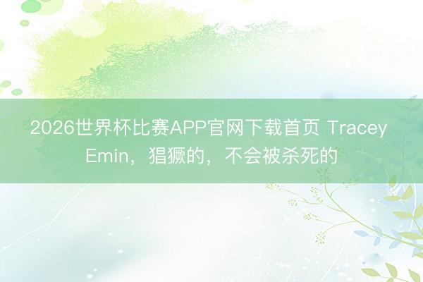 2026世界杯比赛APP官网下载首页 Tracey Emin，猖獗的，不会被杀死的