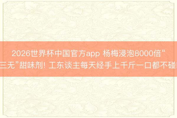 2026世界杯中国官方app 杨梅浸泡8000倍“三无”甜味剂! 工东谈主每天经手上千斤一口都不碰!