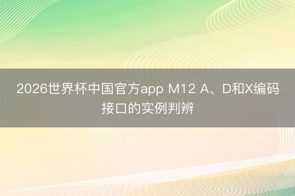 2026世界杯中国官方app M12 A、D和X编码接口的实例判辨