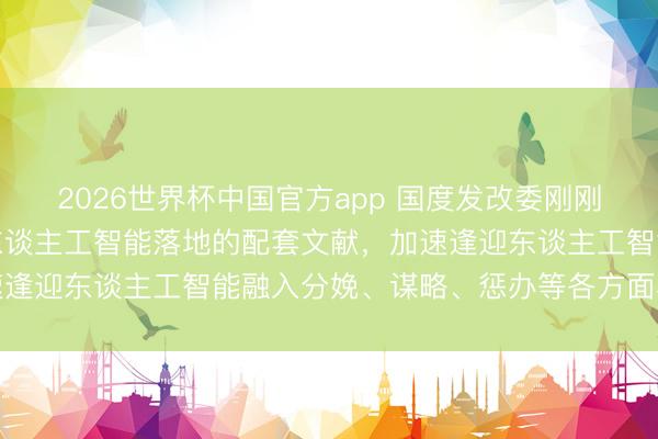 2026世界杯中国官方app 国度发改委刚刚文书：正筹划出台加速东谈主工智能落地的配套文献，加速逢迎东谈主工智能融入分娩、谋略、惩办等各方面和各法度