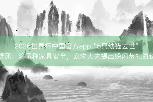 2026世界杯中国官方app “5只幼猫去世”疑团：滴露称家具安全，宠物大夫提出躲闪苯扎氯铵